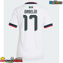 Camisa de Futebol México Orbelin Pineda #17 Equipamento Secundário Mulheres Mundo 2026 Manga Curta